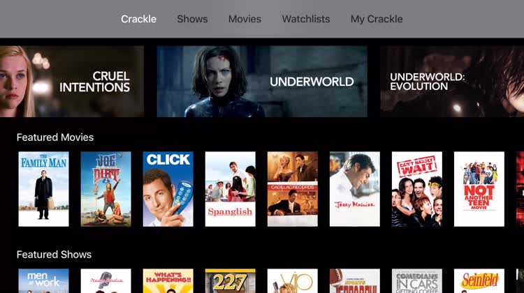 Crackle discount movie site