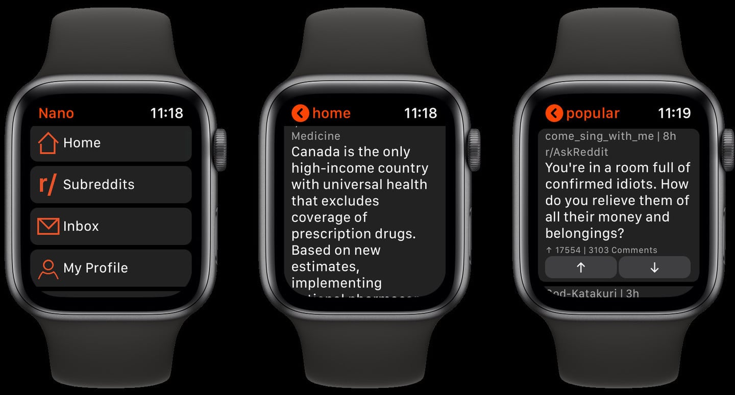 Nano for Reddit Brings the Popular Network to Apple Watch