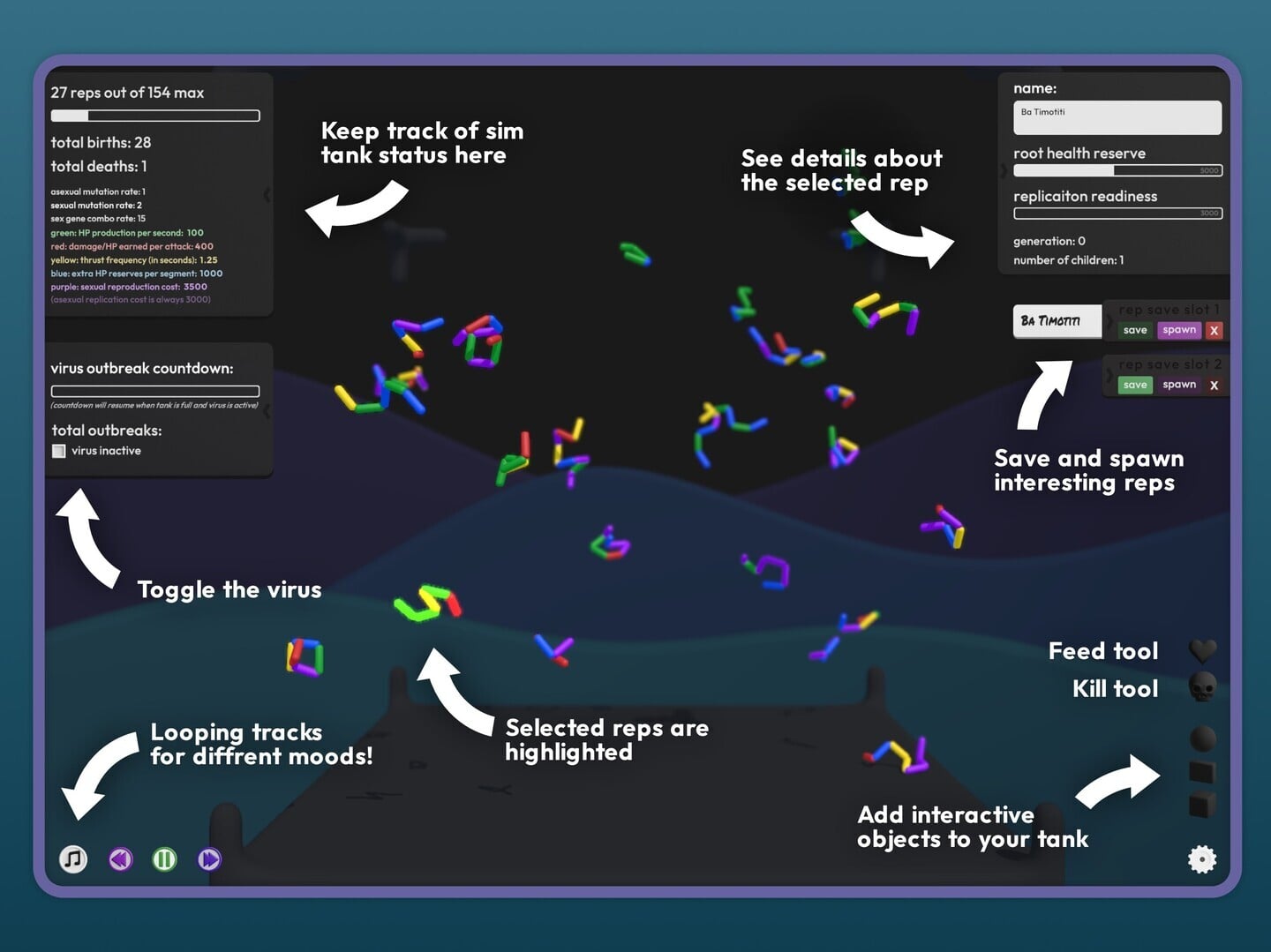 Watch Virtual Life Grow in repsim