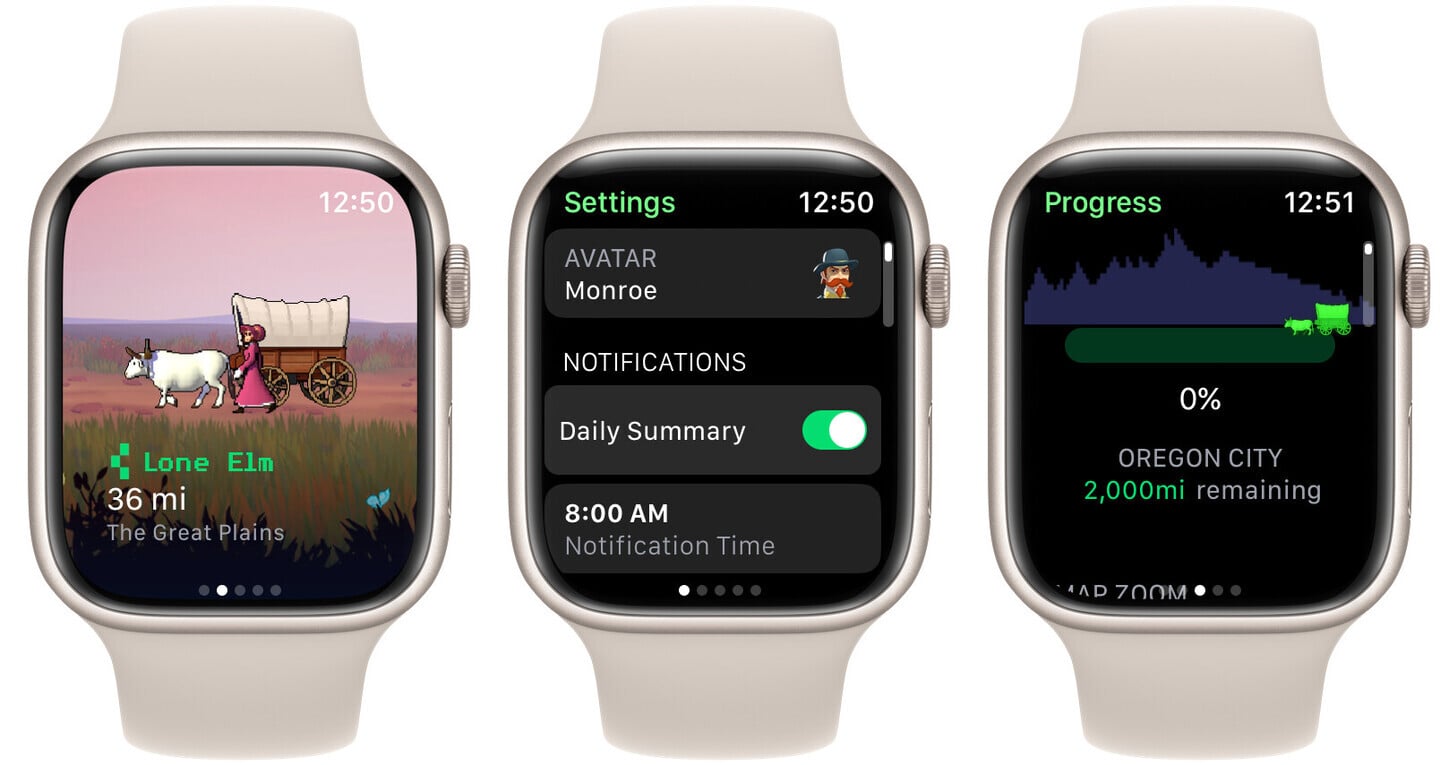 Blaze Your Own Trail in The Oregon Trail: StepTracker for Apple Watch