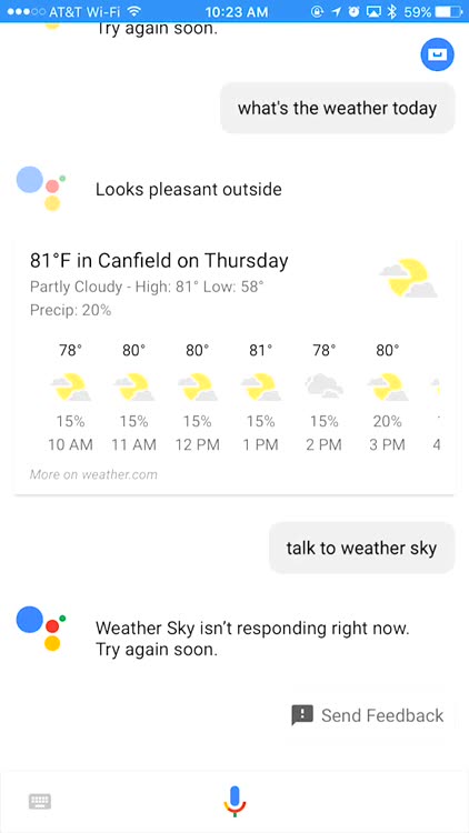 You Can't Talk to Weather Sky, but You Can Still Get the Weather