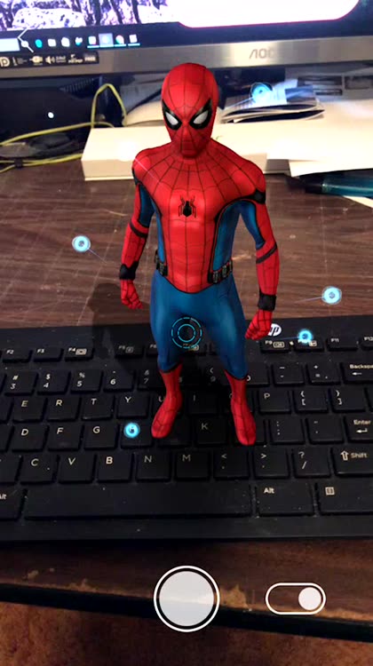 Check out Spidey's suit with the AR Explorer