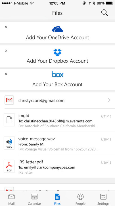 It's easy to access outside files to send in your email app nowadays.
