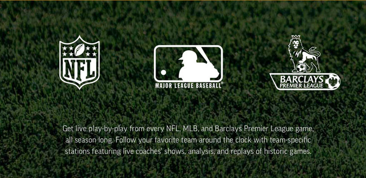 Premium subscribers can listen to coverage from a number of different sports leagues.
