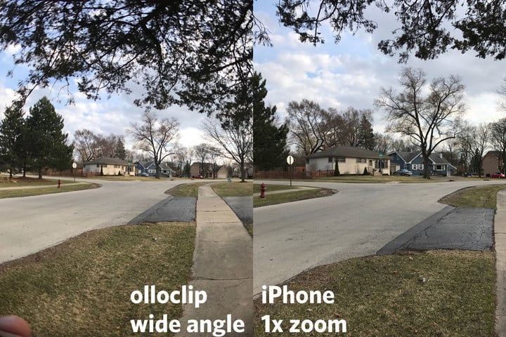 Wide Olloclip Lens (left) vs Standard iPhone Lens (right)