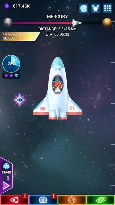 Help Stella propel and guide her space shuttle through the stars, exploring and carrying out her near-impossible mission.
