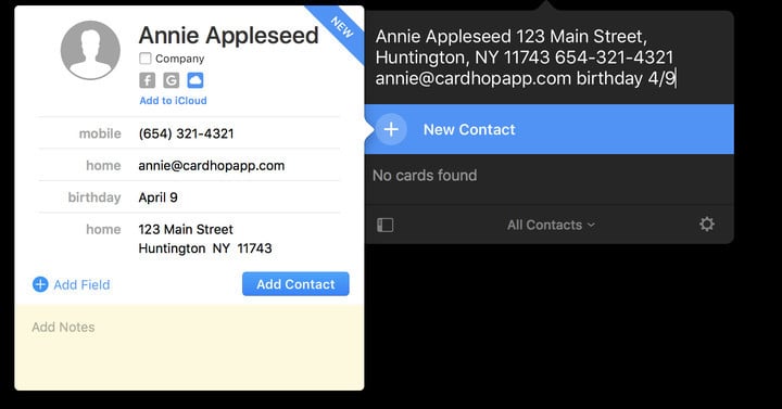 cardhop merge contacts