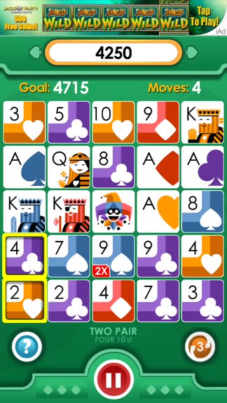 Every hand counts in Poker PLAY!, a challenging puzzle game