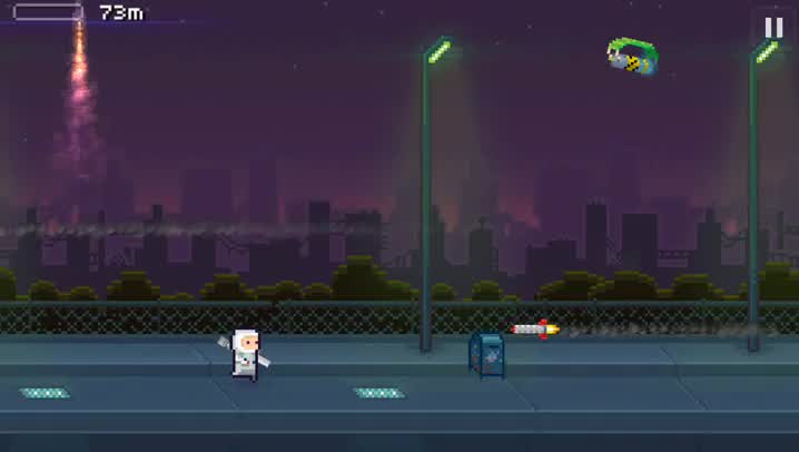 Run, jump, and fire your lasers in Lastronaut, a gorgeous apocalyptic endless runner